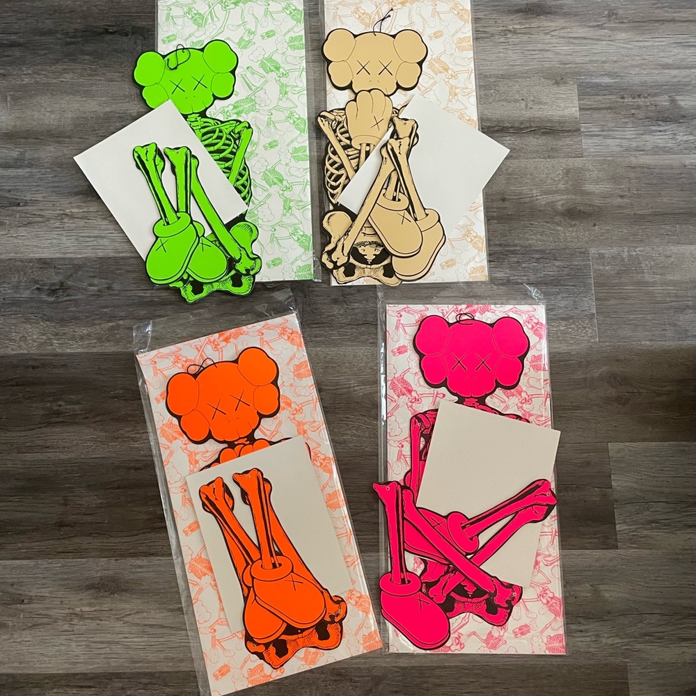 Brand New KAWS Skeleton Halloween wall decor in complete set of 4.